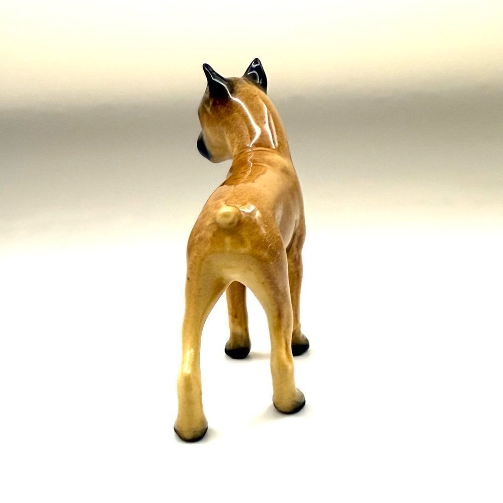 Vintage Miniature Retired Hagen-Renaker Brown Boxer Dog Figurine - Made In USA - Picture 2 of 6